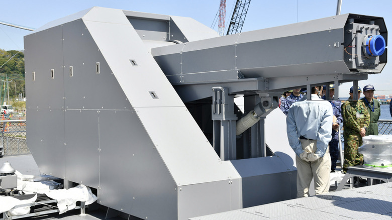 Railgun mounted on JS Asuka Vessel.