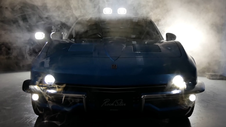 Front view of Mitsuoka Rock Star in fog