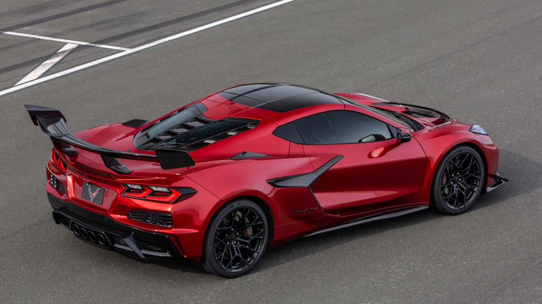 Rear 3/4 view of Chevrolet Corvette ZR1X in track setting