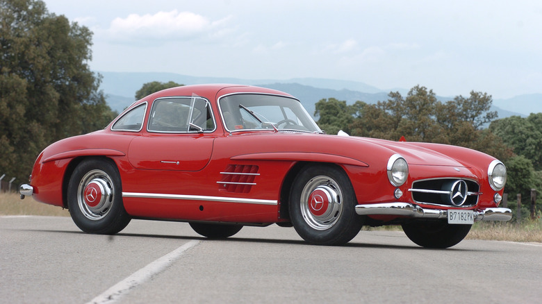 Red Mercedes-Benz 300SL Gullwing