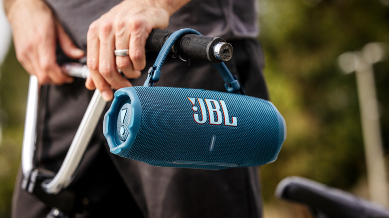 JBL Charge 6 on bike handle