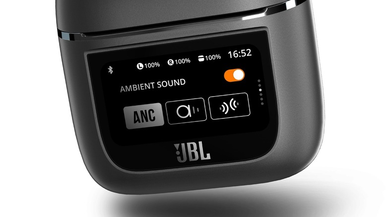 JBL's new earbuds have a case with touchscreen, because we don't have  enough displays