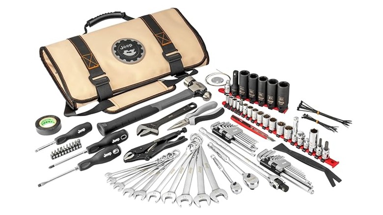 Jeep tool kit with all tools out