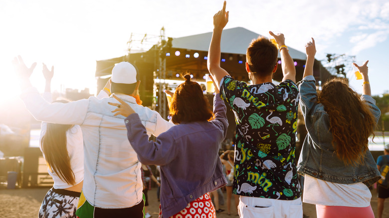 Wild music party at the beach