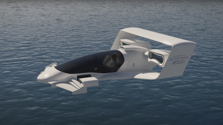 Flying car over water