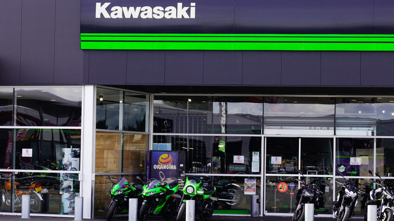 A Kawasaki Motorcycle Dealer Store Front