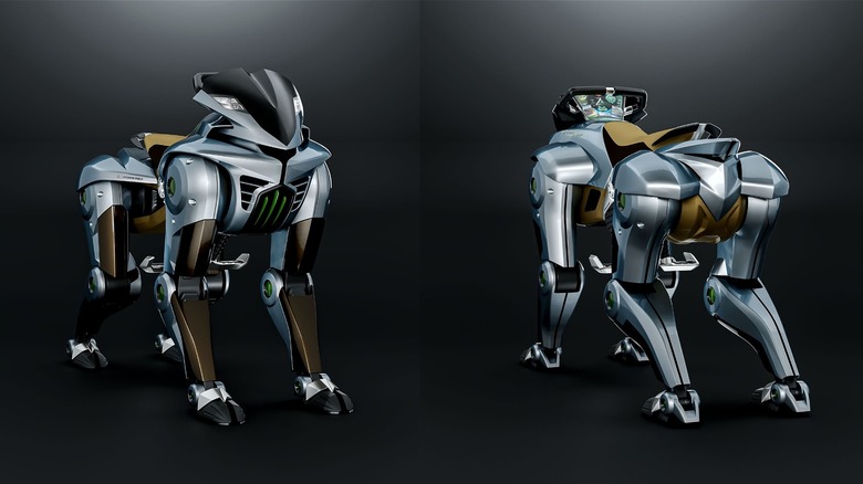 Split image: Kawasaki Corleo front angle, left, and rear angle on a black background.