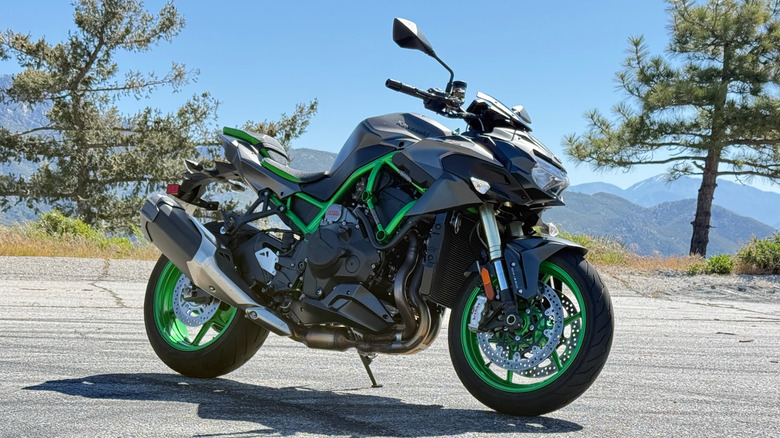 2026 Kawasaki Z H2 parked in the mountains