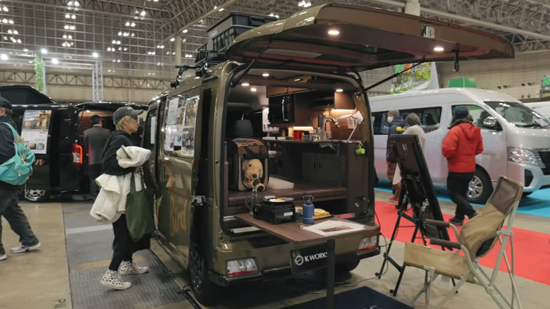 Interior of a kei car camper