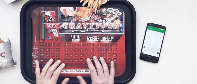 KFC had a food tray that was also a Bluetooth keyboard