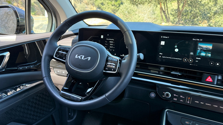 2026 Kia Carnival Hybrid SX Prestige dashboard and steering wheel