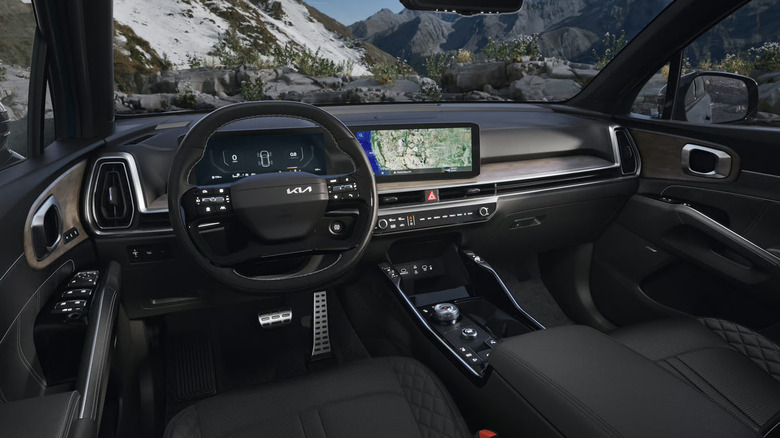 The interior cabin of a 2027 Kia Sorento Hybrid