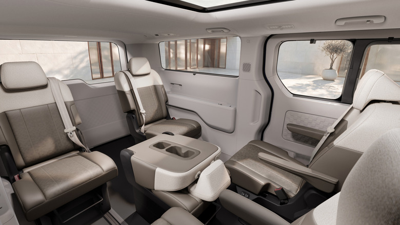 The interior of the Kia PV7 passenger van