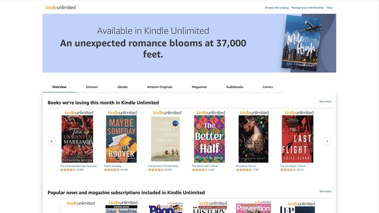 Kindle Unlimited interface