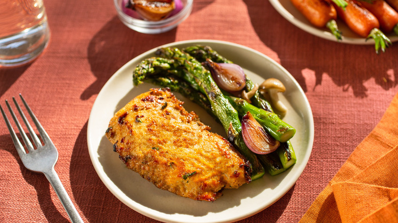 A meal made with lab-grown chicken