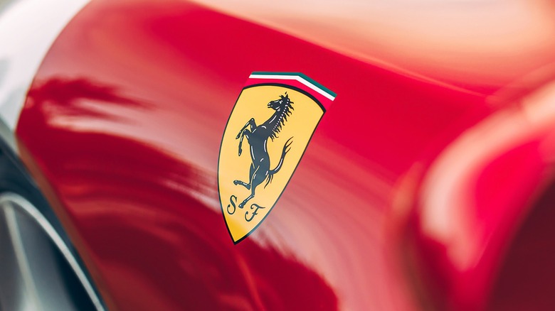 Ferrari logo on Ferrari supercar 