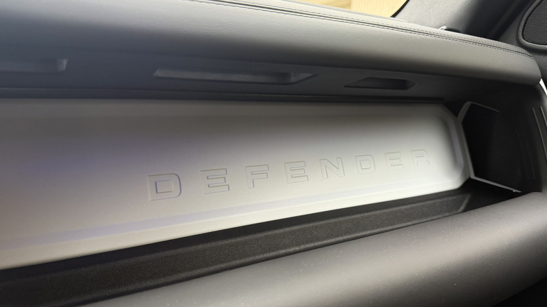"Defender" name in glove box