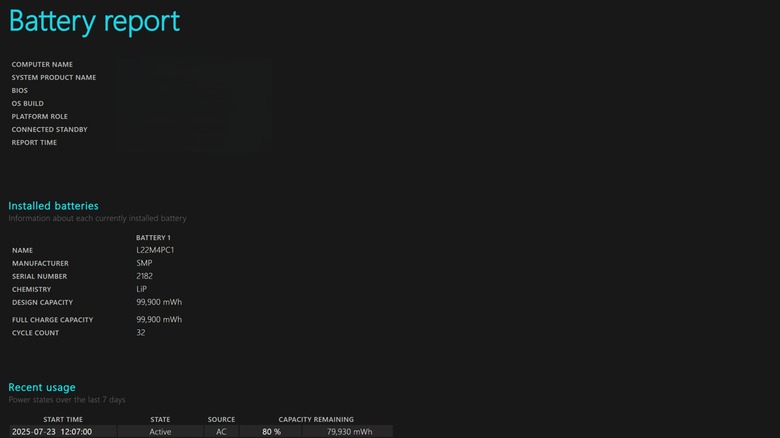 windows 11 battery report edited