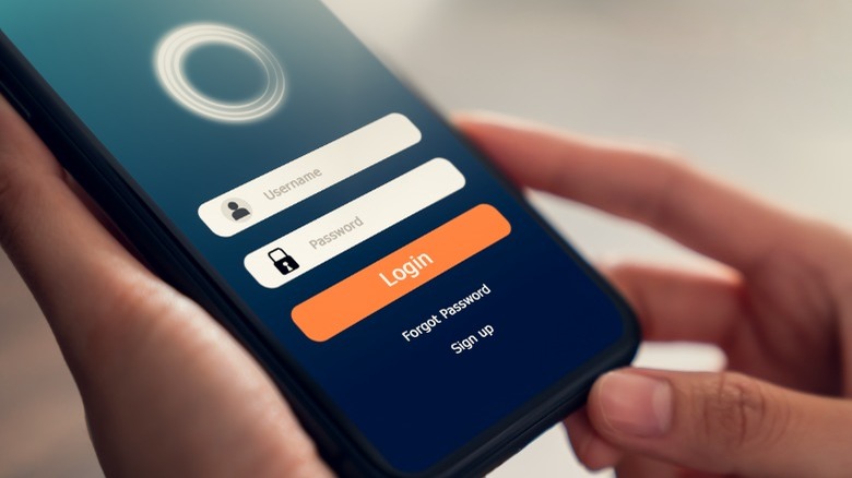 smartphone login screen