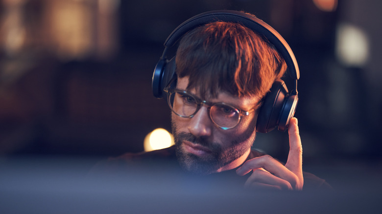 Man wearing headphones
