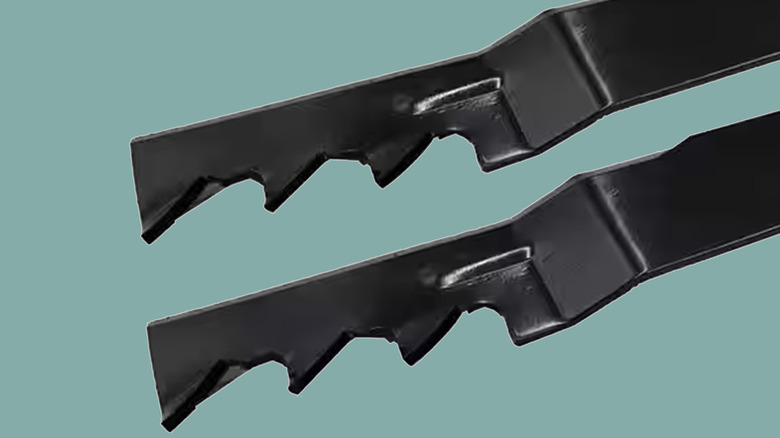 A pair of MaxPower brand mulching lawn mower blades