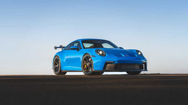 A 2022 Porsche 911 in blue