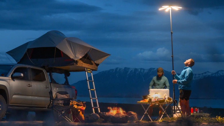 people standing around goal zero skylight