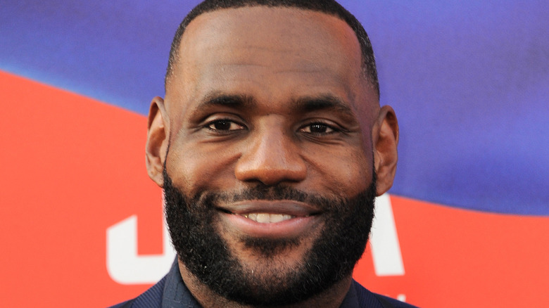 LeBron James smiles for photographer