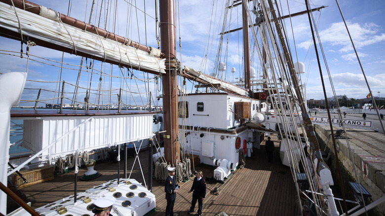 The deck of the training ship Juan Sebastián de Elcano