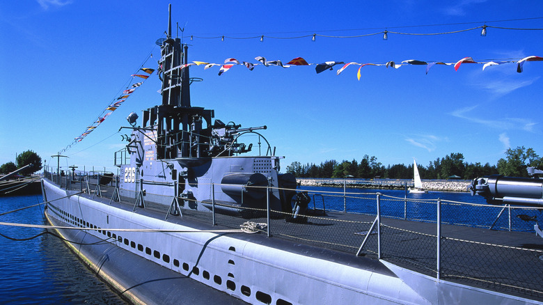 USS Silversides on display under a clear sky
