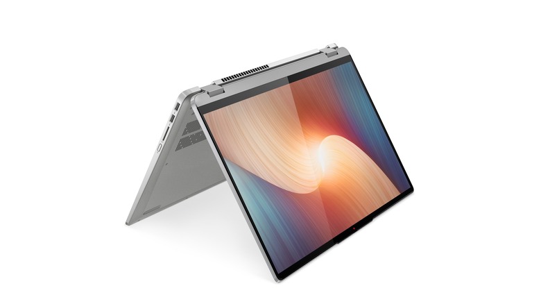 The folded display of the IdeaPad Flex 5i.