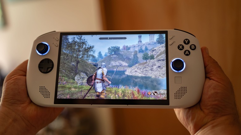 The Lenovo Legion Go S running The Elder Scrolls Oblivion: Remastered.