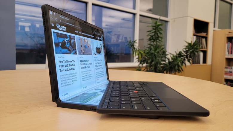 thinkpad x1 fold display folded with keyboard