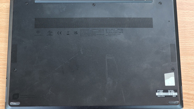 bottom of the laptop