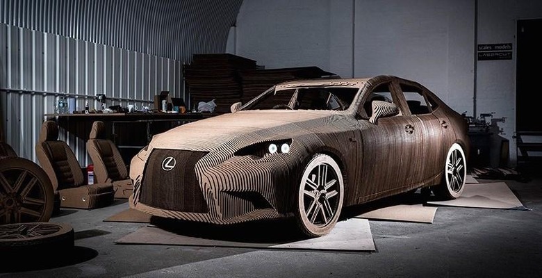 Lexus made a live-size IS sedan with laser-cut cardboard