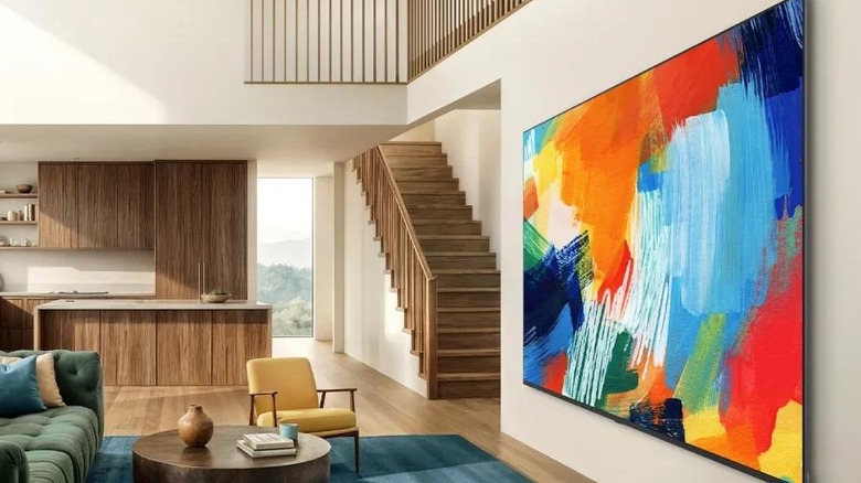 LG QNED92B TV in a modern living room