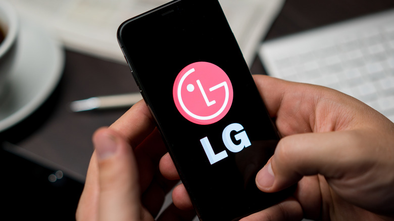 Smartphone with LG logo