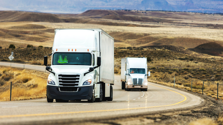 cargo trucks on highway