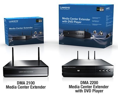 Linksys DMA-2100 and DMA-2200 Vista-compatible 802.11N Media Center Extenders