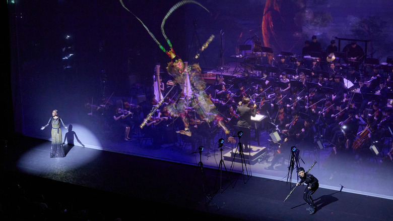 sophia on stage with orchestra