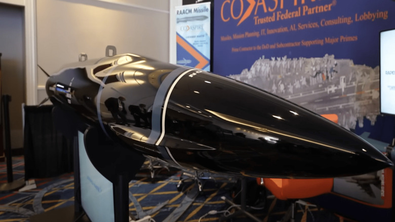 Black Mako hypersonic missile model showroom display
