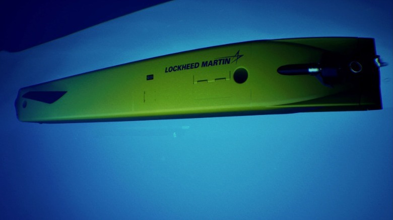 Rendering of a Lockheed Martin Lamprey MMUAV underwater