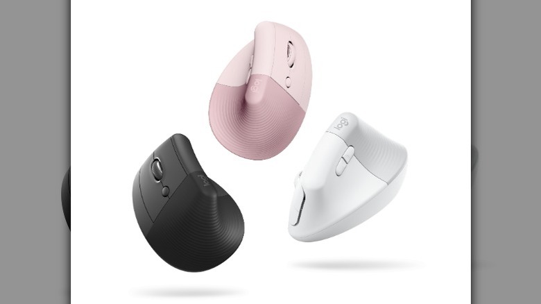 Three Logitech Lift Vertical mice