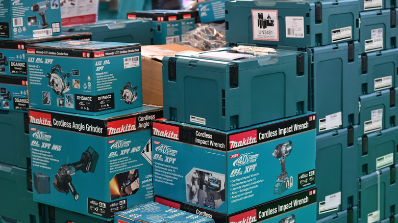 A selection of Makita brand tools