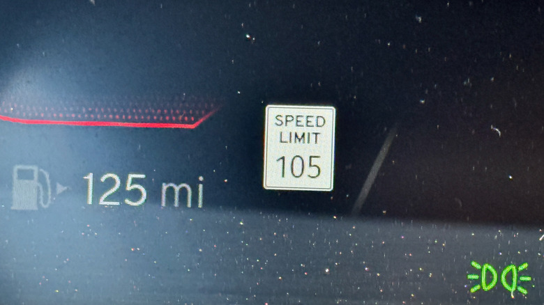 2026 Lotus Emira V6 SE Racing Line speed limit display
