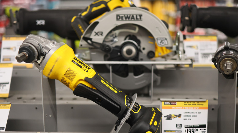 DeWalt tools on display