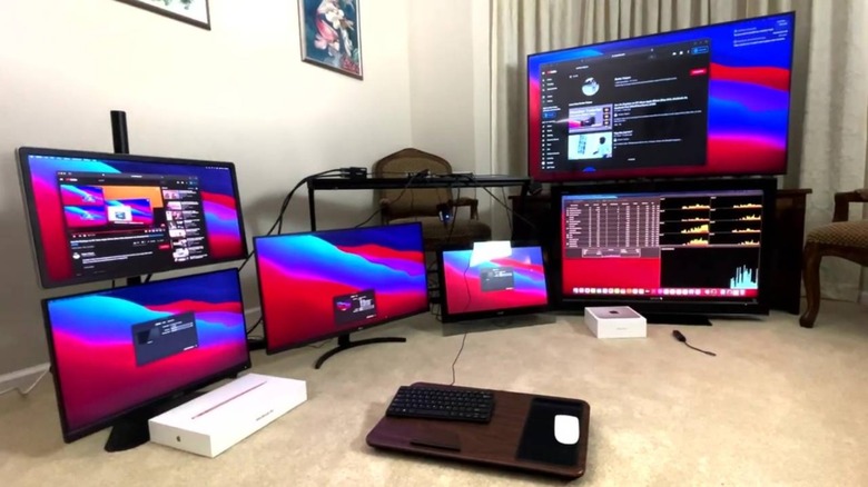 m1 mac with 6 displays