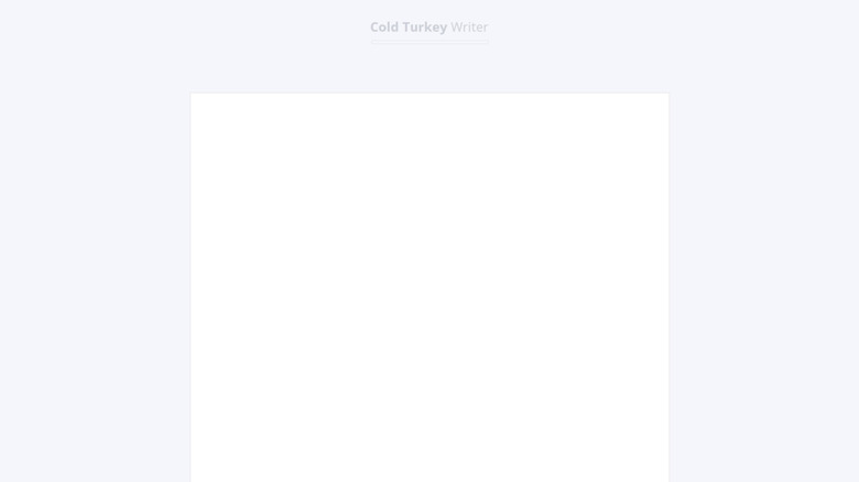 screen grab cold turkey writer