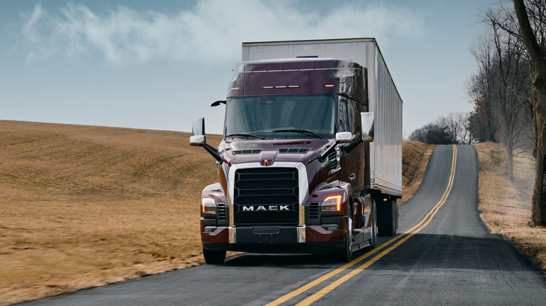 Mack Pioneer truck on a rural road
