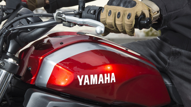 person riding a Yamaha motorycle